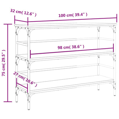 Mesa consola 100x32x75 cm derivados de madeira carvalho sonoma