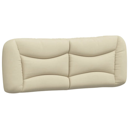 Estrutura de cama c/ cabeceira tecido cor creme 140x190 cm