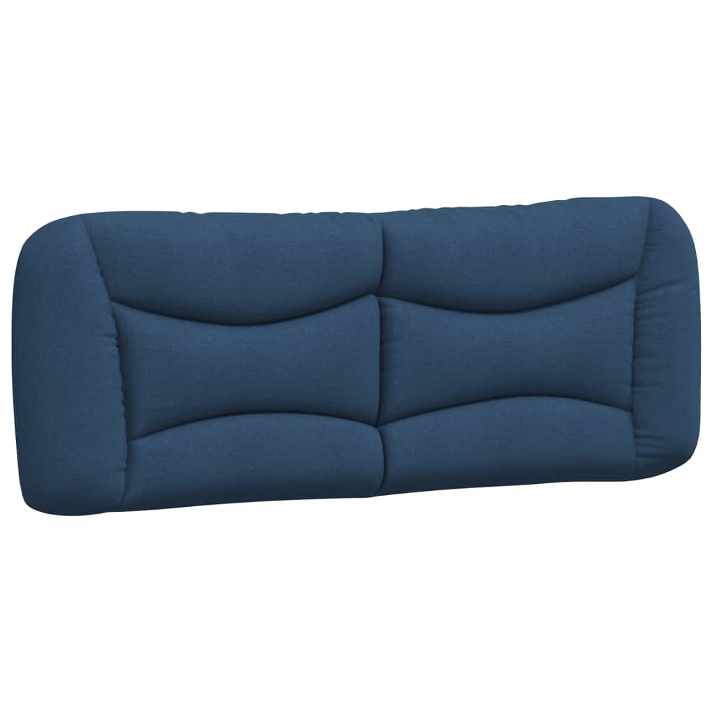 Estrutura de cama c/ cabeceira 140x190 cm tecido azul