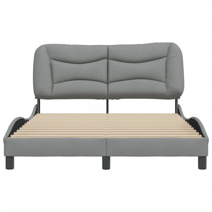 Estrutura de cama com cabeceira 140x200 cm tecido cinza-claro