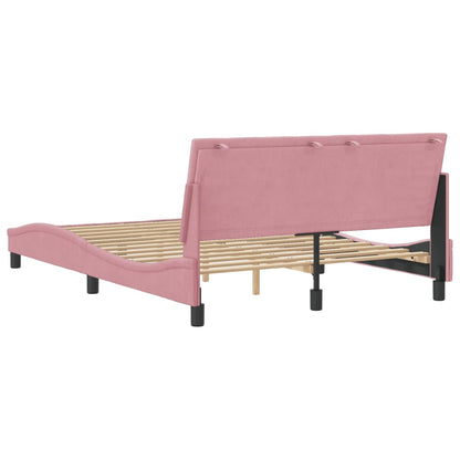 Estrutura de cama c/ cabeceira 120x200 cm veludo rosa