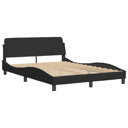 Estrutura de cama c/ cabeceira 140x190 cm veludo preto