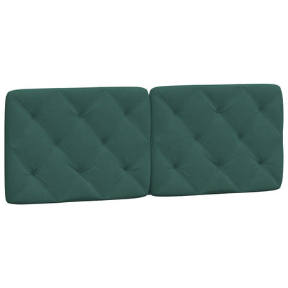 Estrutura de cama c/ cabeceira 140x190 cm veludo verde-escuro