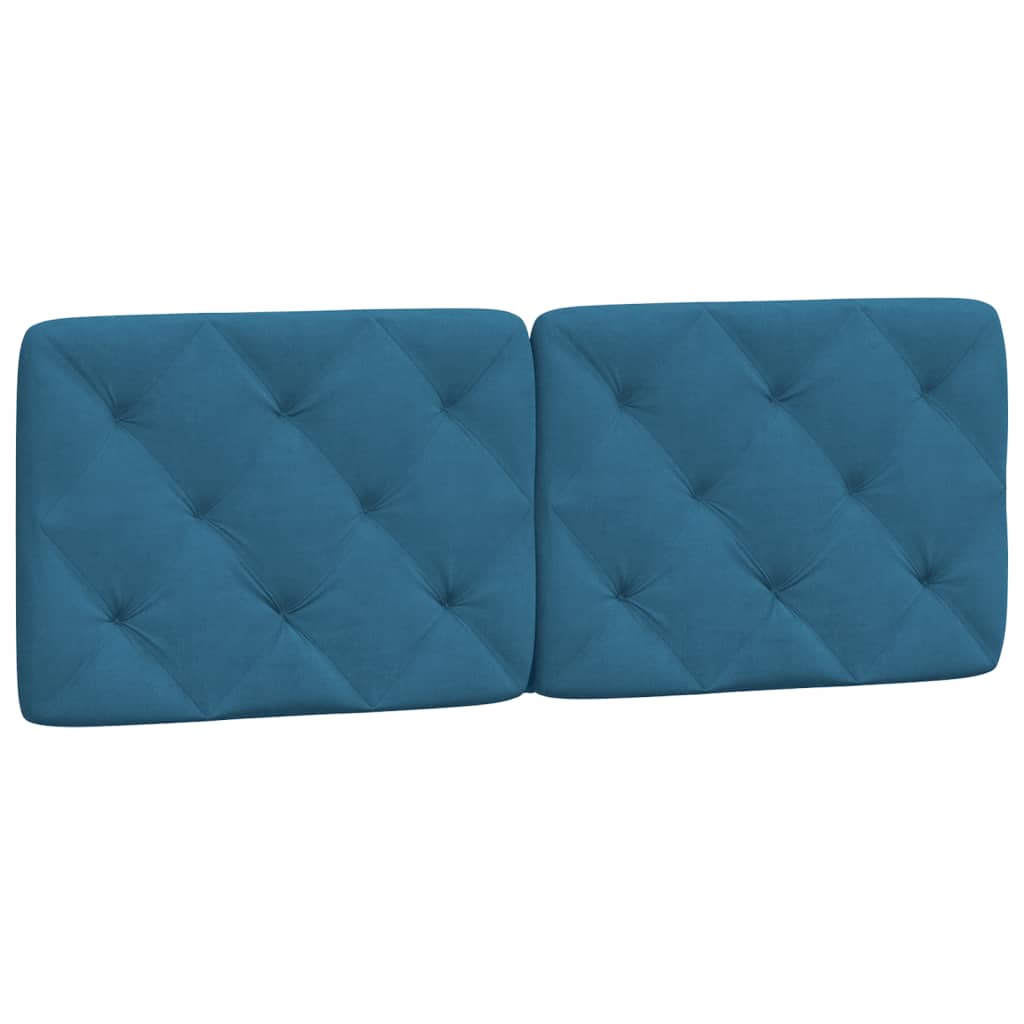 Estrutura de cama com cabeceira 140x190 cm veludo azul