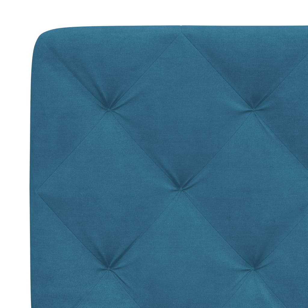 Estrutura de cama com cabeceira 140x190 cm veludo azul