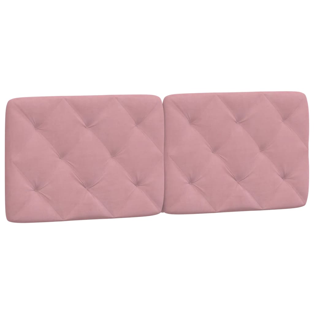 Estrutura de cama c/ cabeceira 140x190 cm veludo rosa