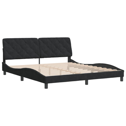 Estrutura de cama c/ cabeceira 180x200 cm veludo preto