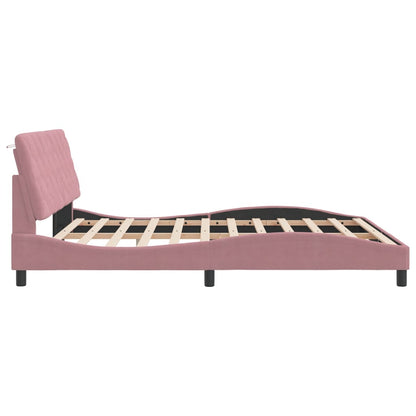 Estrutura de cama c/ cabeceira 180x200 cm veludo rosa