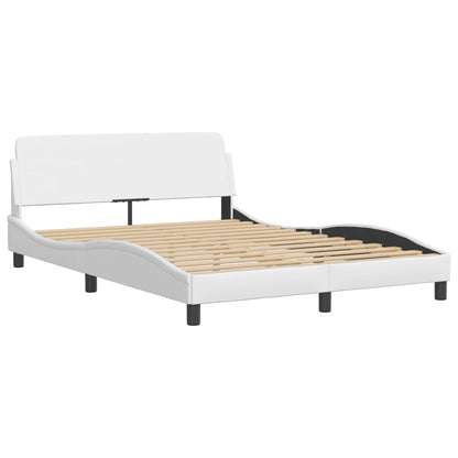 Estrutura cama c/ cabeceira couro artificial 140x190 cm branco