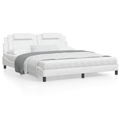 Estrutura cama c/ cabeceira 180x200 cm couro artificial branco