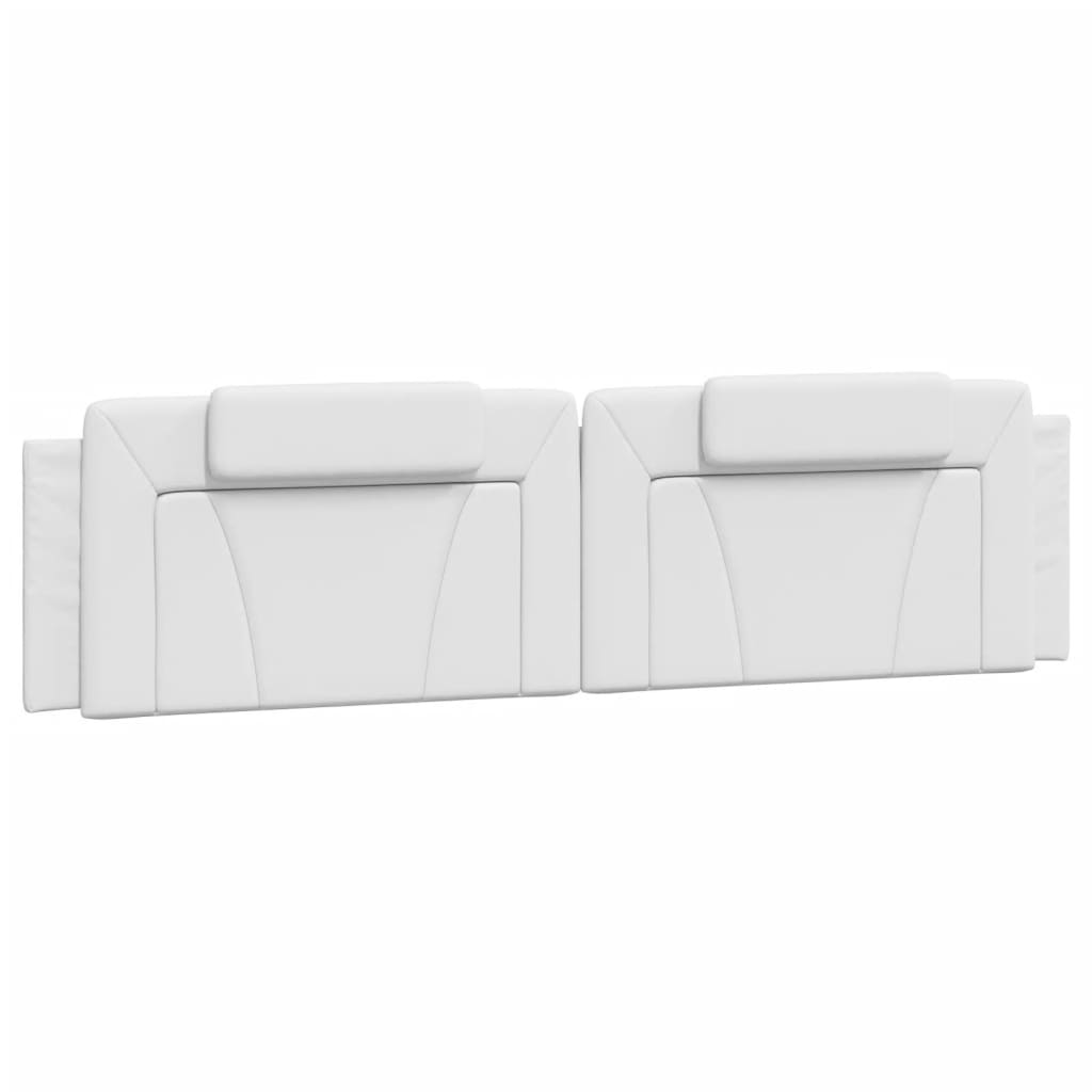 Estrutura cama c/ cabeceira couro artificial 200x200 cm branco