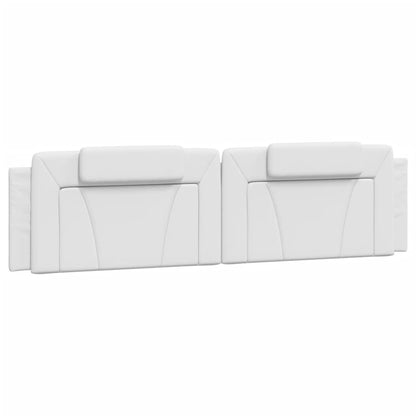 Estrutura cama c/ cabeceira couro artificial 200x200 cm branco