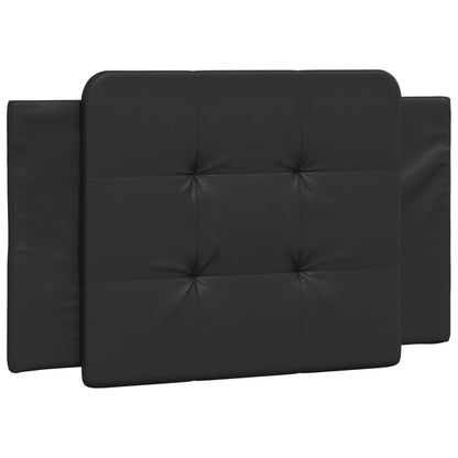 Estrutura de cama c/ cabeceira 90x190 cm couro artificial preto