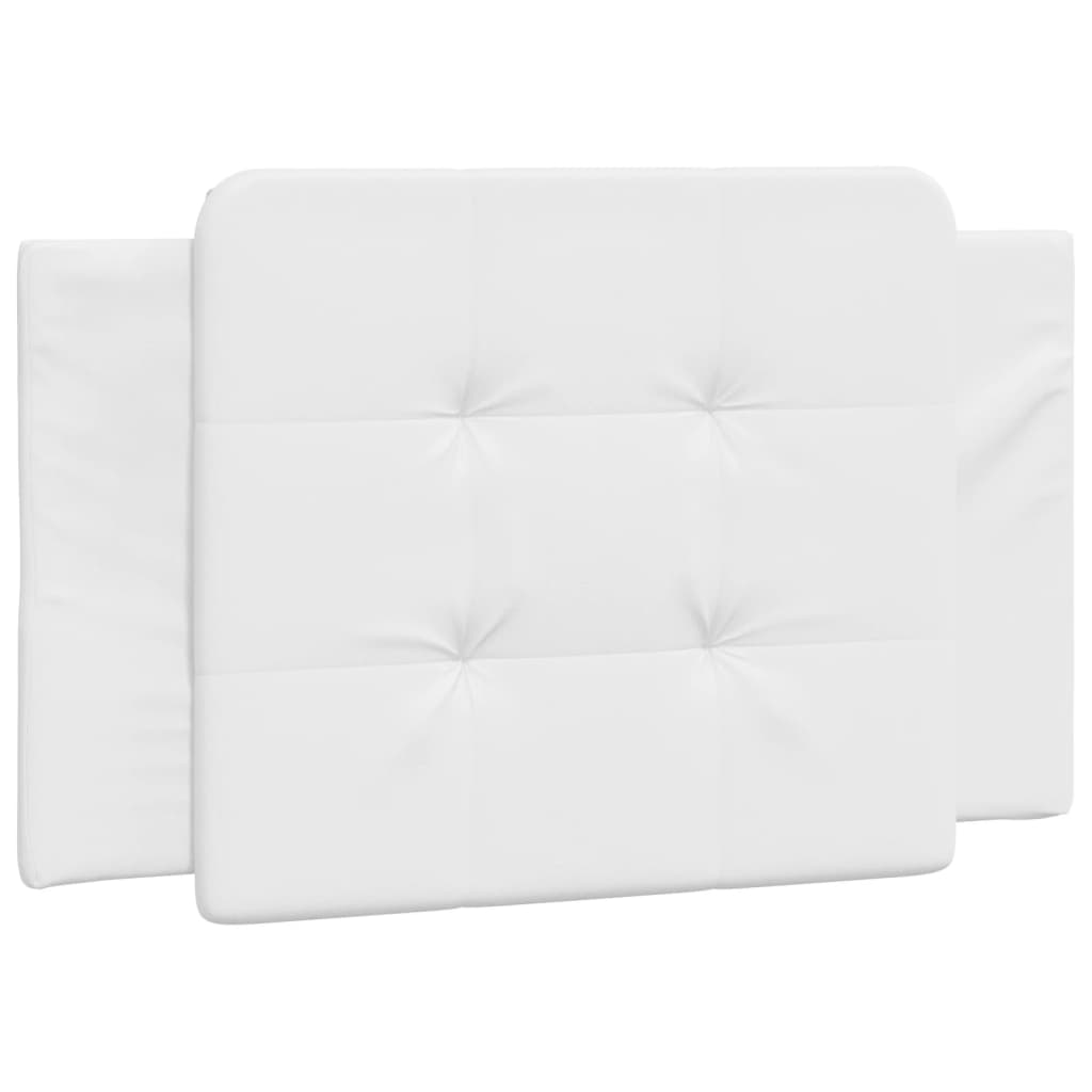 Estrutura de cama c/ cabeceira couro artificial 90x190cm branco