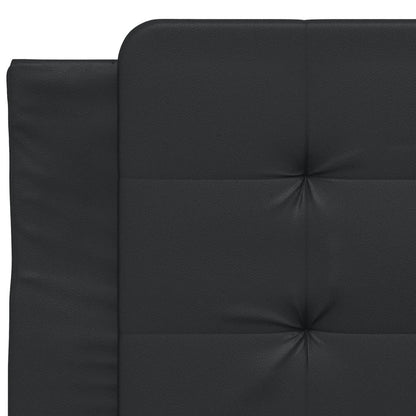 Estrutura cama c/ cabeceira 90x200 cm couro artificial preto