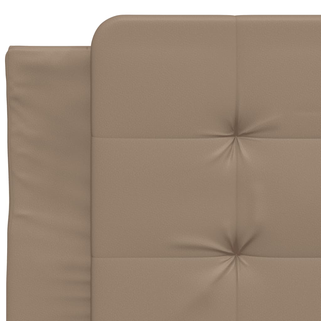 Estrutura cama cabeceira 90x200 cm couro artificial cappuccino