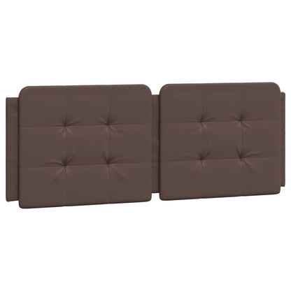 Estrutura cama c/ cabeceira couro artificial 140x190cm castanho