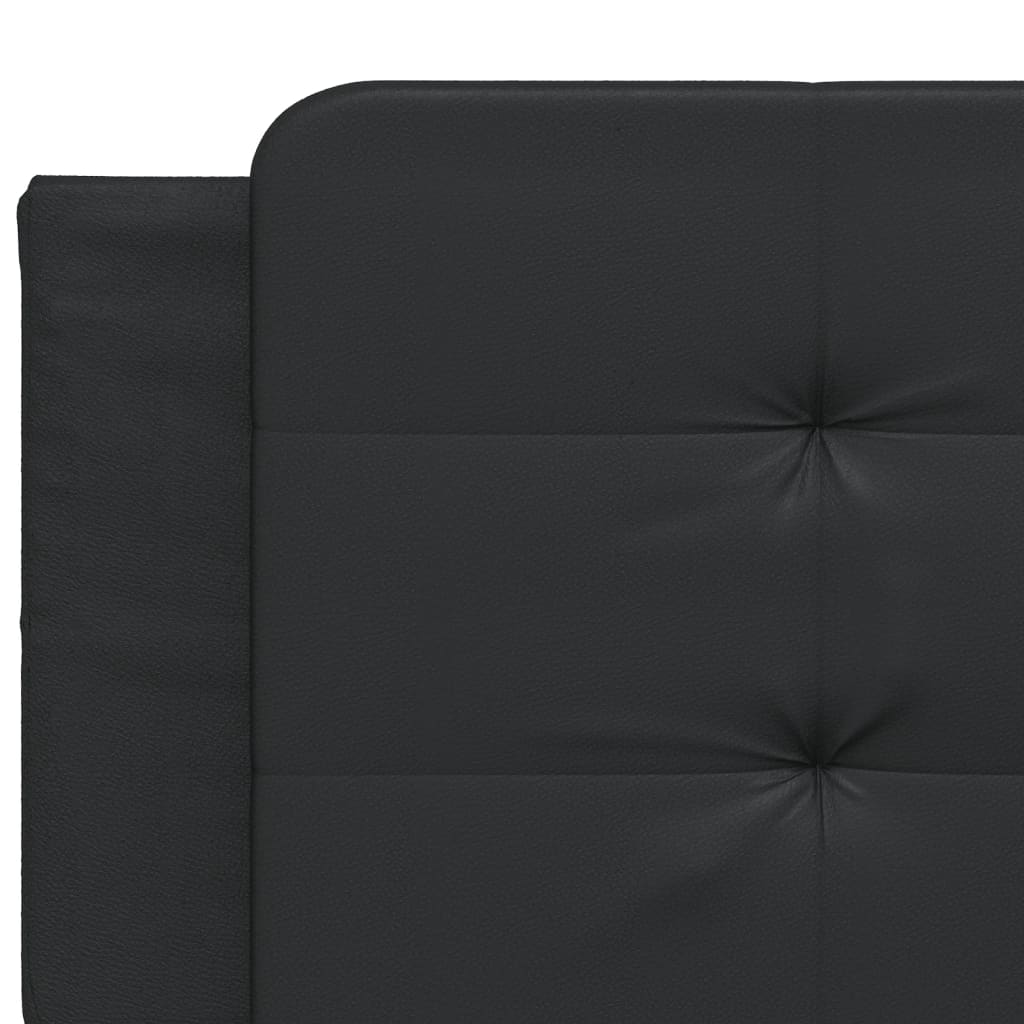 Estrutura cama c/ cabeceira 160x200 cm couro artificial preto