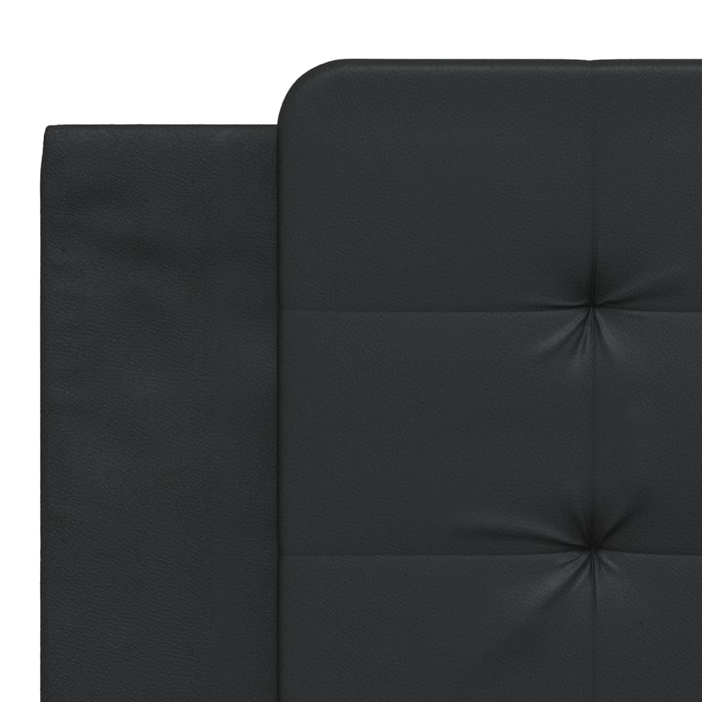 Estrutura de cama c/ cabeceira 180x200cm couro artificial preto