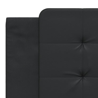 Estrutura de cama c/ cabeceira 180x200cm couro artificial preto