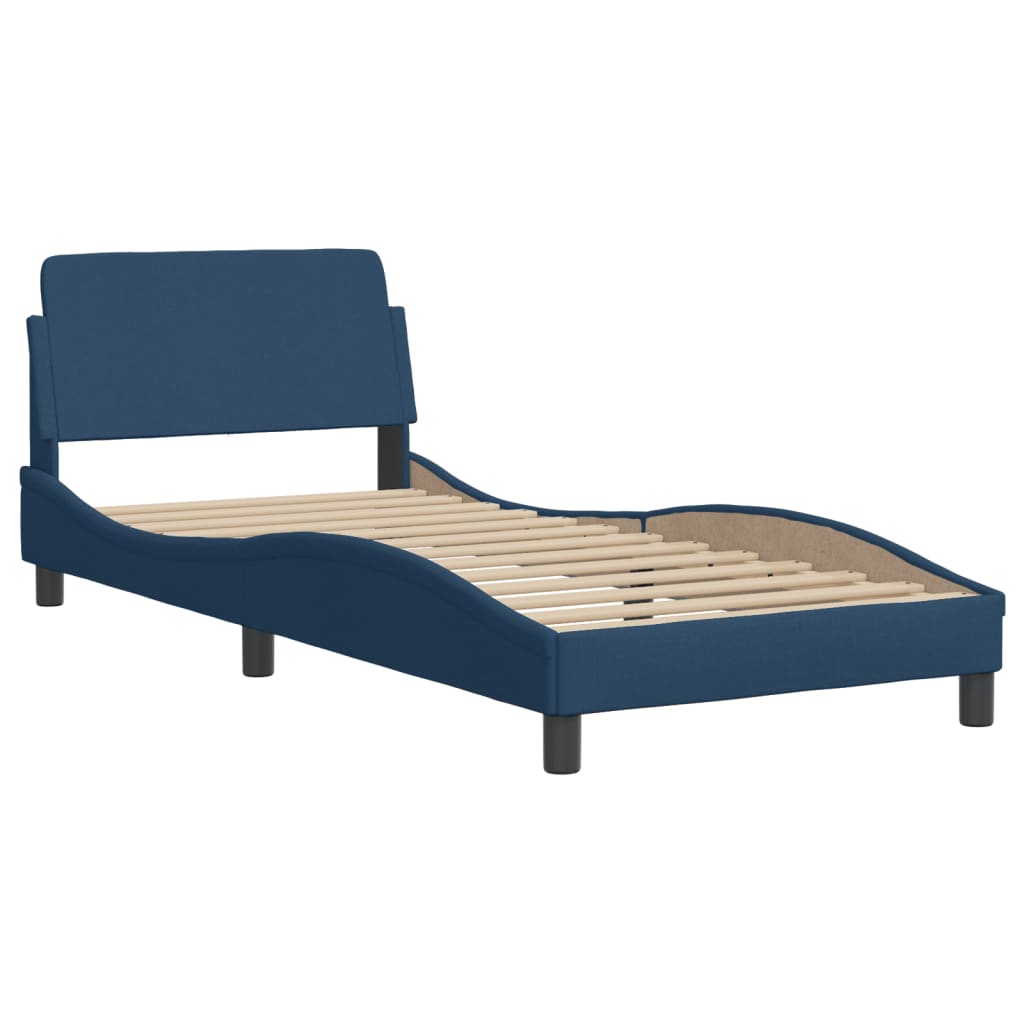 Cama com colchão 80x200 cm tecido azul