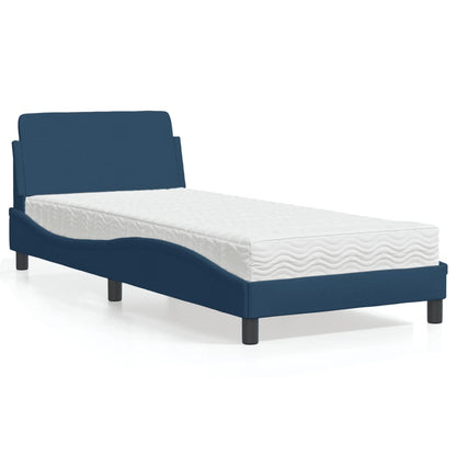 Cama com colchão 80x200 cm tecido azul