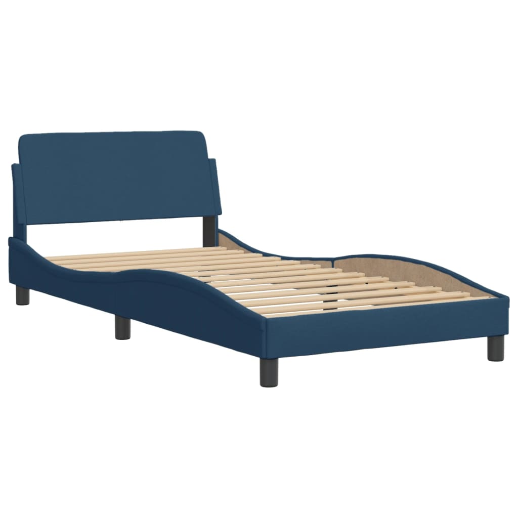 Cama com colchão 100x200 cm tecido azul