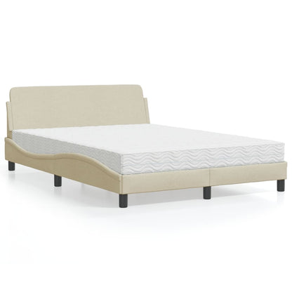 Cama com colchão 120x200 cm tecido cor creme