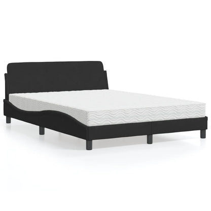 Cama com colchão 140x190 cm veludo preto