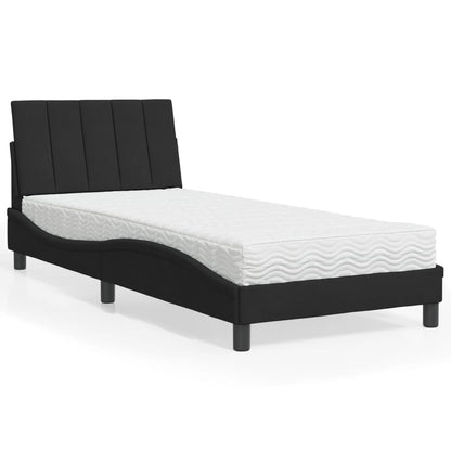 Cama com colchão 80x200 cm veludo preto