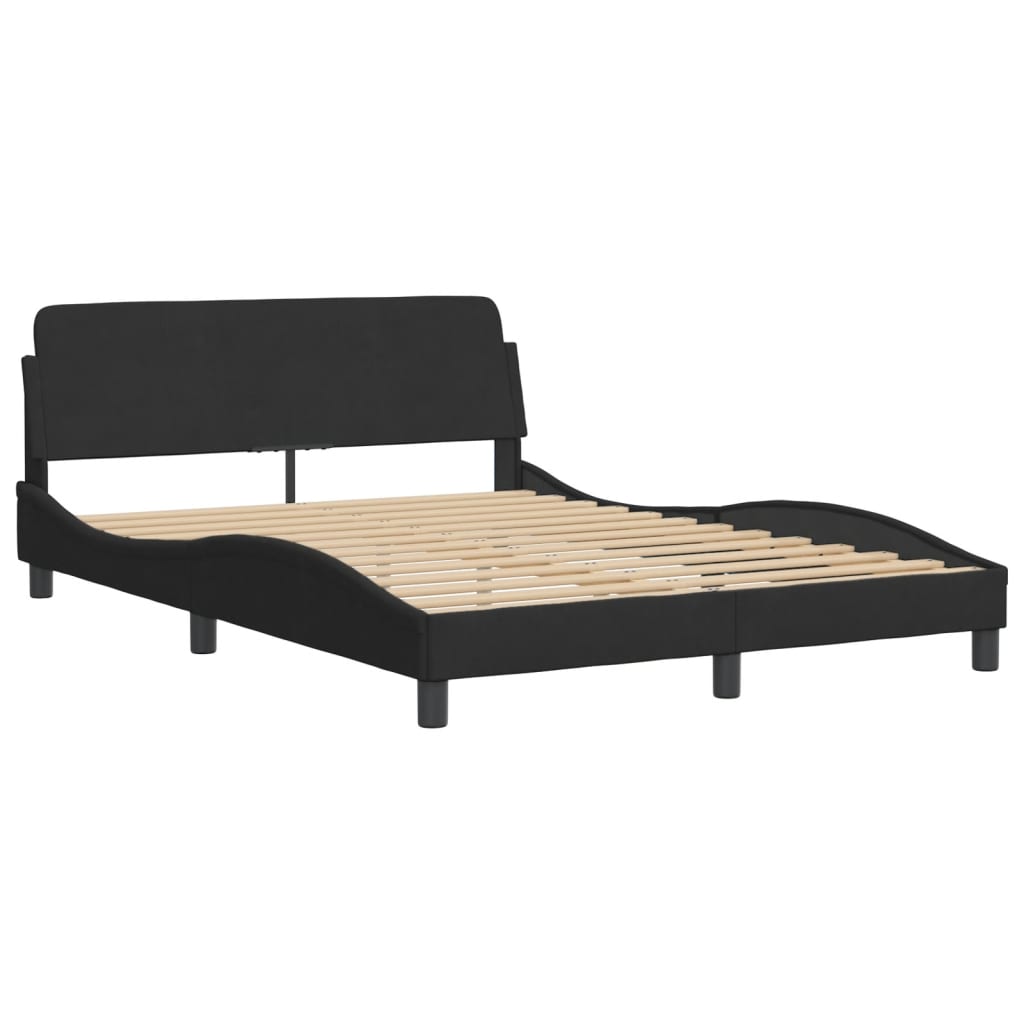 Cama com colchão 140x190 cm veludo preto