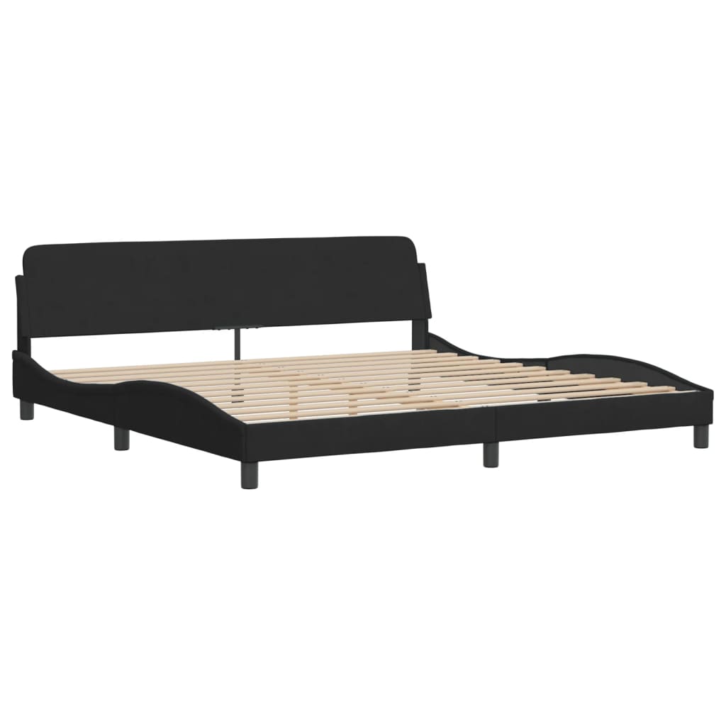 Cama com colchão 200x200 cm veludo preto