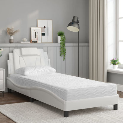 Cama com colchão 80x200 cm couro artificial branco