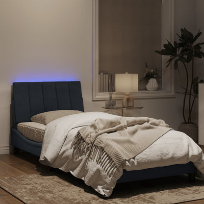 Estrutura de cama c/ luzes LED 80x200 cm veludo cinzento-escuro