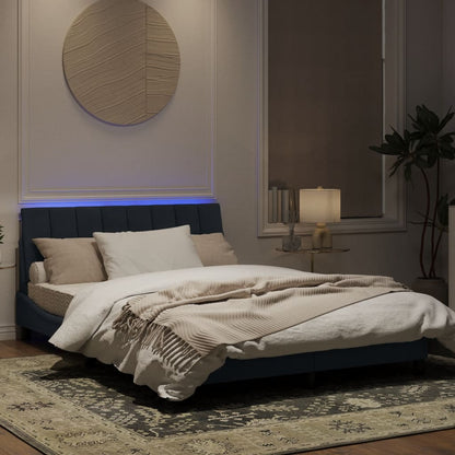 Estrutura de cama c/ luzes LED 120x200cm veludo cinzento-escuro