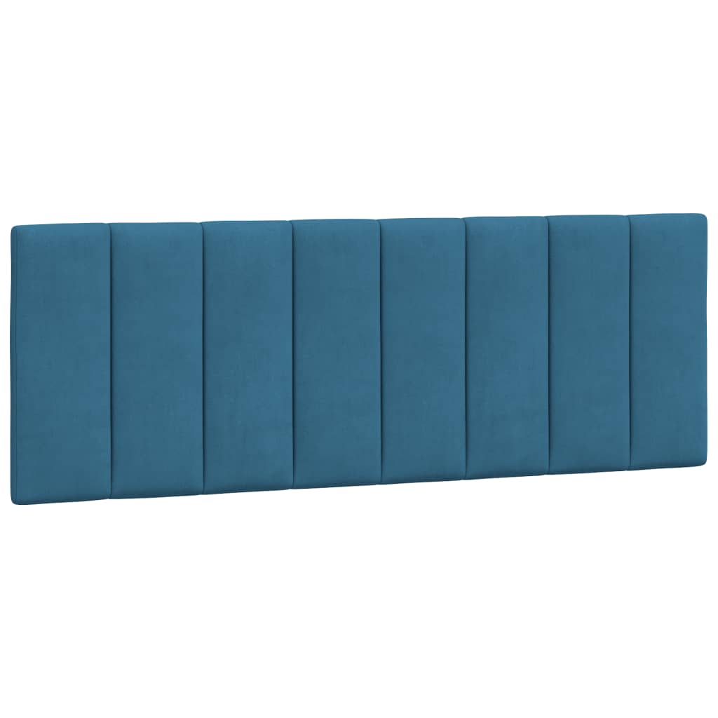 Estrutura de cama c/ luzes LED 140x190 cm veludo azul