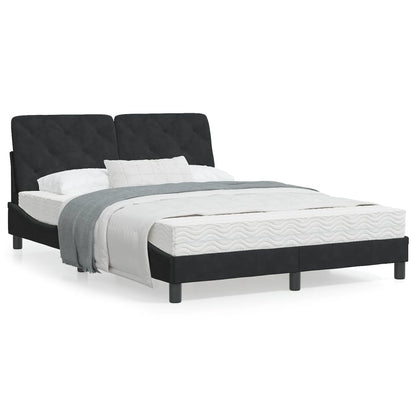 Estrutura de cama c/ luzes LED 140x190 cm veludo preto