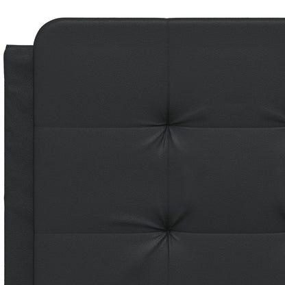 Estrutura de cama c/ luzes LED 140x200cm couro artificial preto