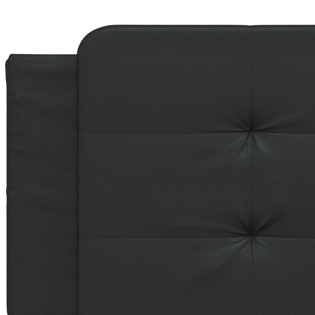 Estrutura de cama c/ luzes LED 160x200cm couro artificial preto