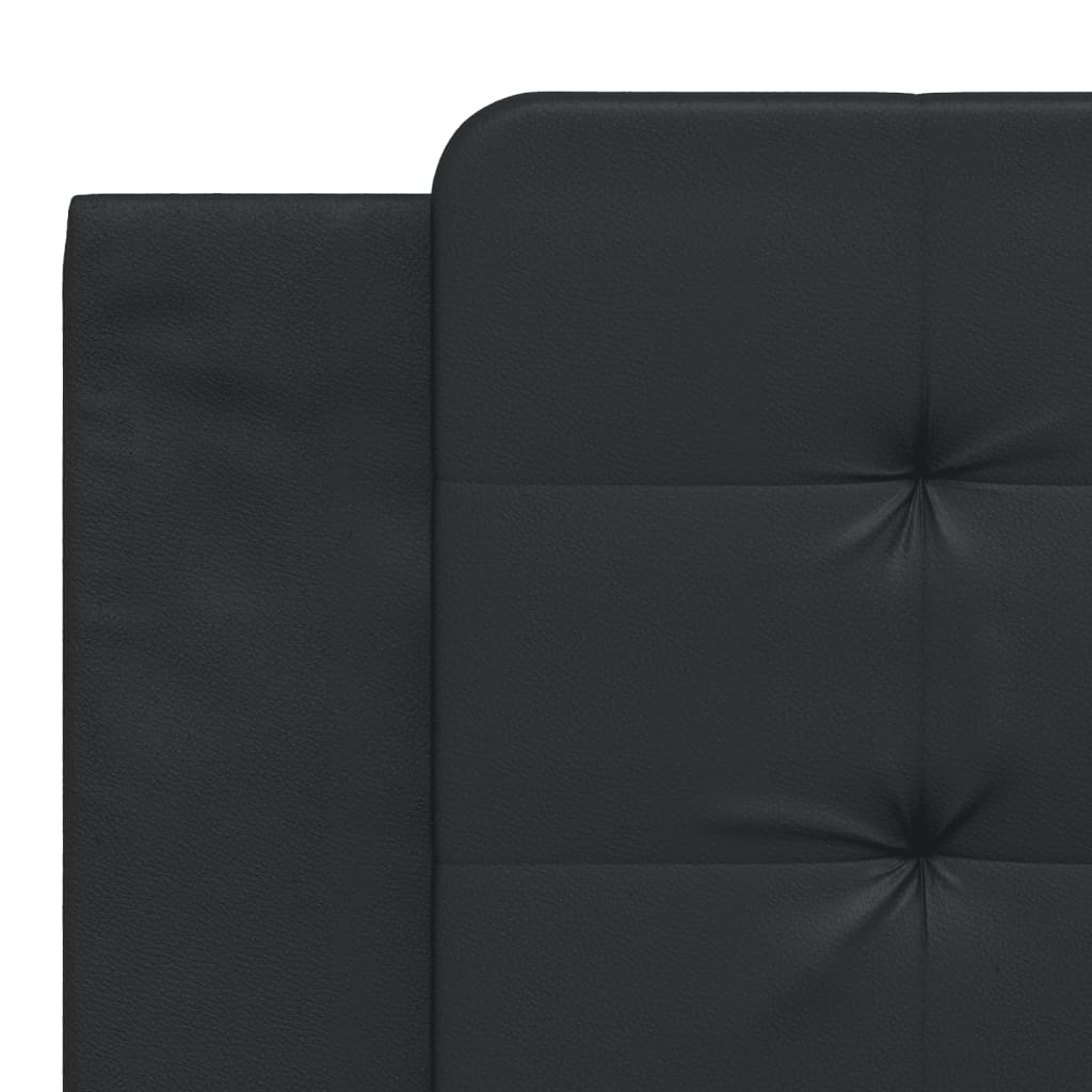 Estrutura de cama c/ luzes LED 180x200cm couro artificial preto