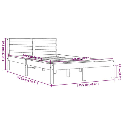 Estrutura de cama 120x200 cm madeira pinho maciça castanho cera