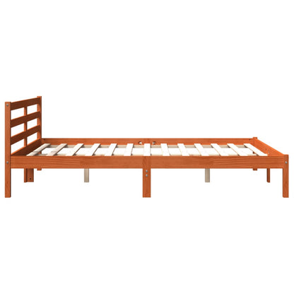 Estrutura de cama 180x200 cm madeira pinho maciço castanho cera