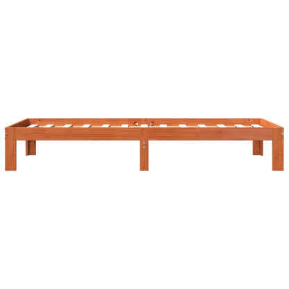 Estrutura de cama 90x200 cm madeira pinho maciça castanho cera