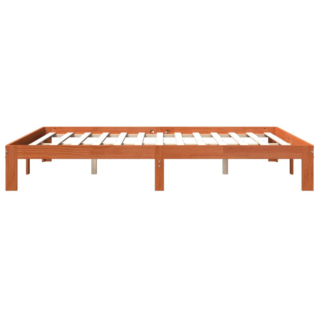 Estrutura de cama 180x200 cm madeira pinho maciço castanho cera