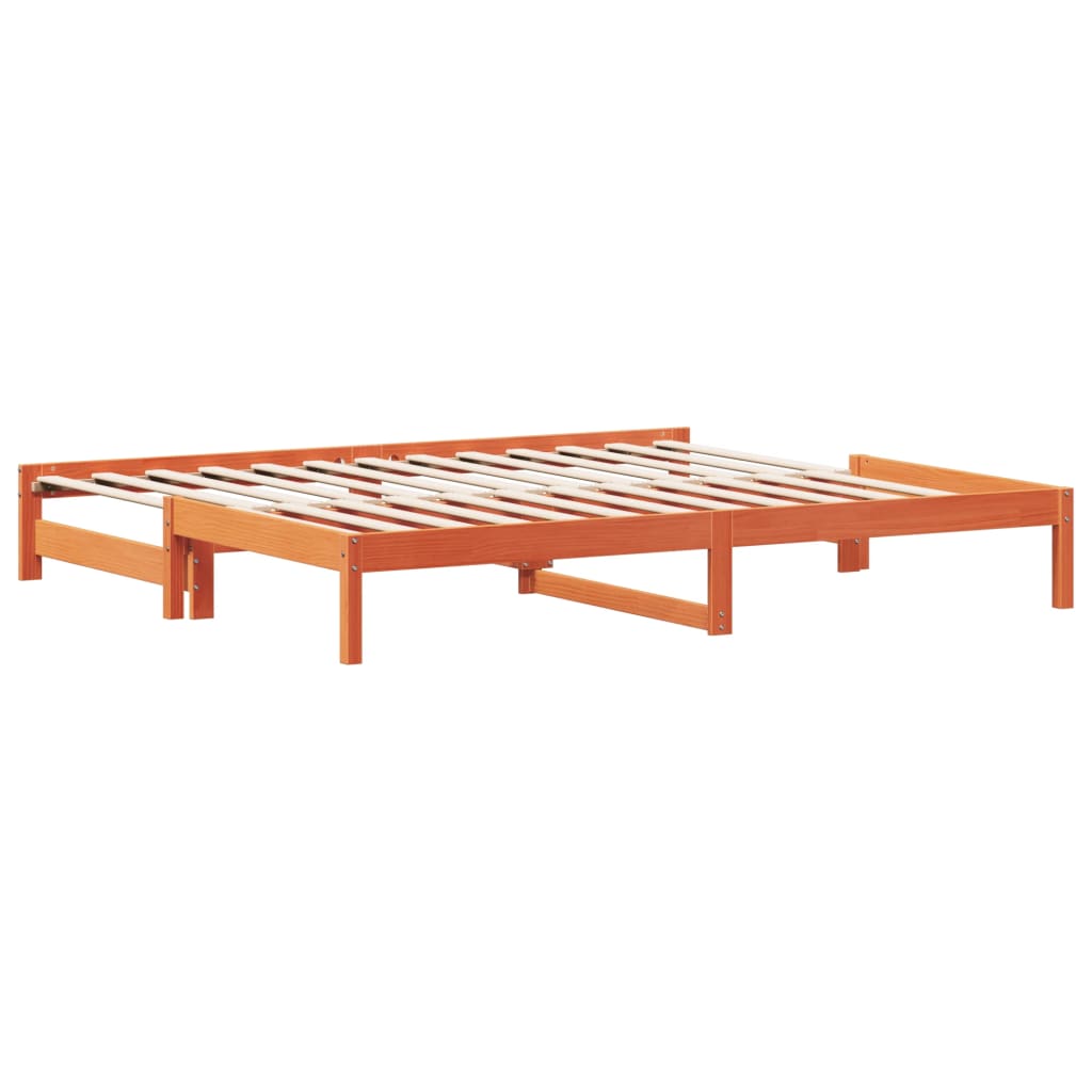 Sofá-cama com gavetão 90x200 cm madeira de pinho castanho cera