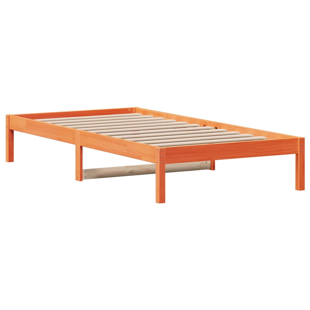 Sofá-cama 90x200 cm madeira de pinho maciça castanho cera