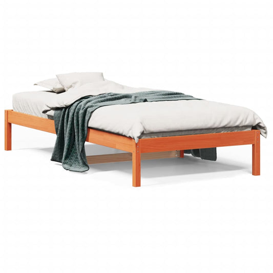 Sofá-cama 90x200 cm madeira de pinho maciça castanho cera