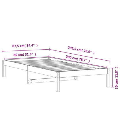 Sofá-cama 80x200 cm madeira de pinho maciça castanho cera