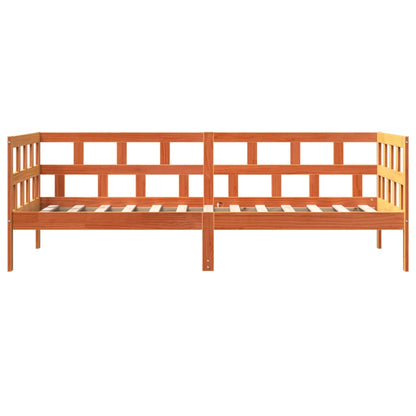 Sofá-cama 90x200 cm madeira de pinho maciça castanho cera