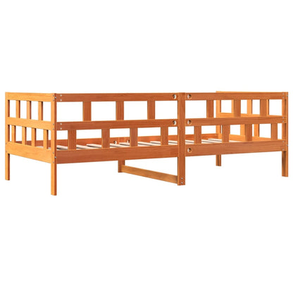 Sofá-cama 90x200 cm madeira de pinho maciça castanho cera